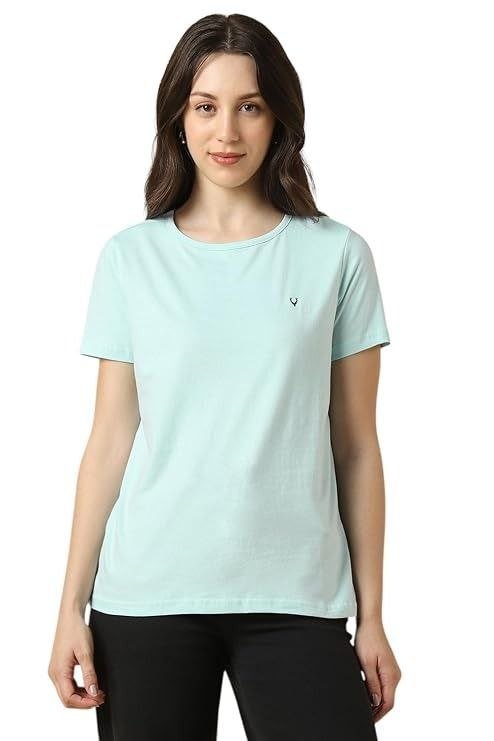 Allen Solly Womens Solid Round Neck Tshirt Re