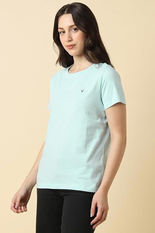 Allen Solly Womens Solid Round Neck Tshirt Re
