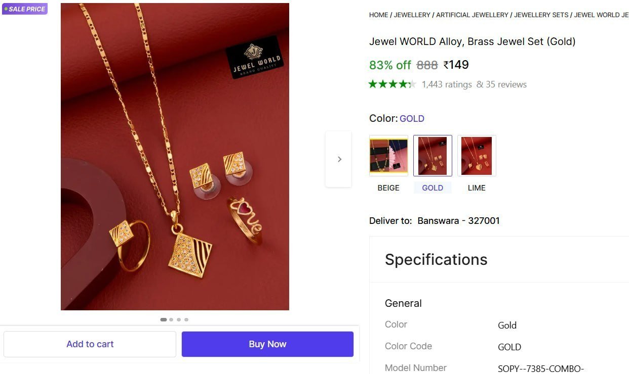 Alloy Brass Jewel Set (gold) 149