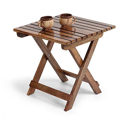Amaze Shoppee Brown Wooden Folding Table For Home 