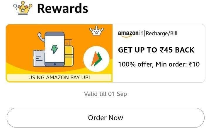 Amazon 45 Recharge Offerget 100 45 Collect User Sp