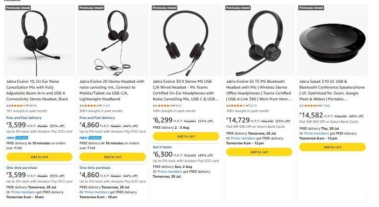 Amazon 60 On Jabra Headphones Speakerphone Ba