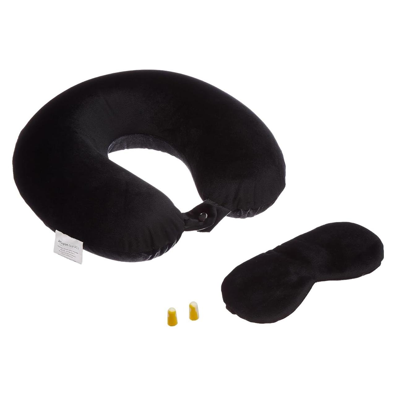 Amazon Basics Memory Foam Travel Neck Pillow With 