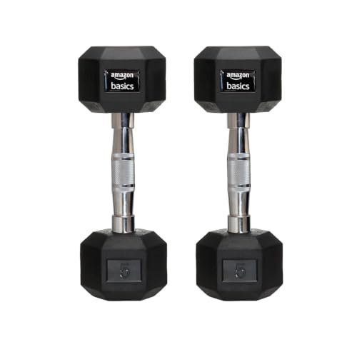 Amazon Basics Rubber Encased Hex Dumbbell Wei