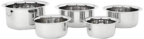 Amazon Brand - Solimo Tope Set Of 5 Stainless Stee