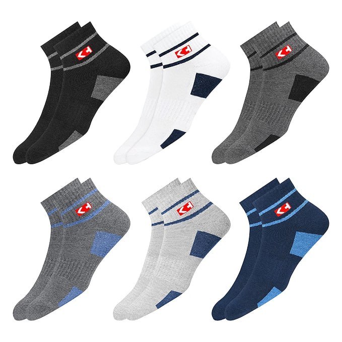 Amazon Flat 60 On Sports Socks Men With Cushion Stripe Design Quarter