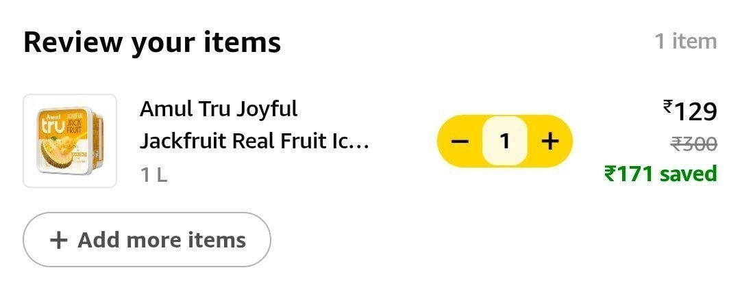 Amazon Now Amul Tru Ice Cream 1l 129location 