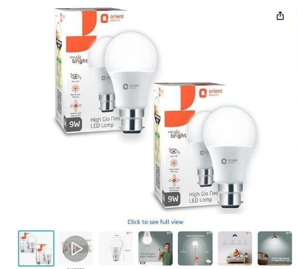 Amazon Orient 9w Led Bulb (pack Of 2) 100