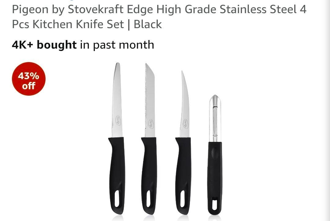 Amazon Pigeon High Grade Stainless Steel 4 Pc