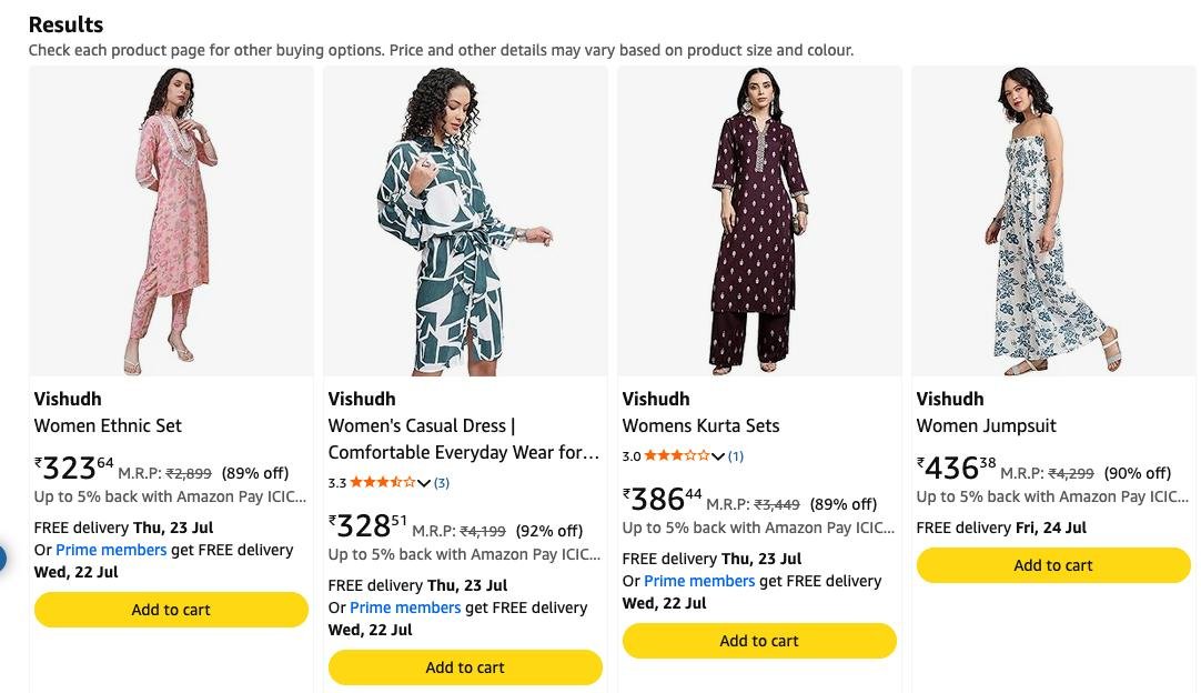 Amazon Vishudh Fashion Sale Up To 89 Women S Ethni