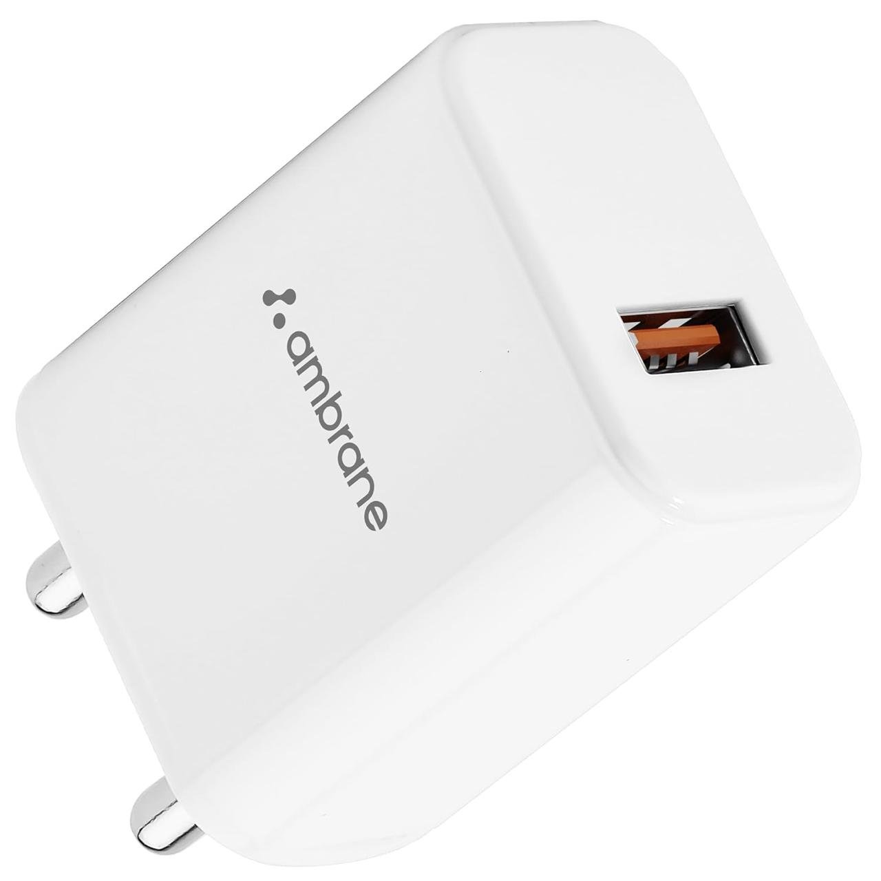 Ambrane 18w Wall Charger Usb Port Quick Charg