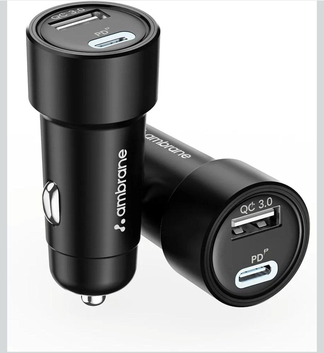 Ambrane 51w Fast Charging Car Charger Dual Ou