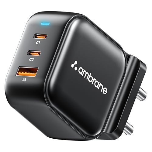 Ambrane 65w Charger Adapter 3 Ports - 2 Type 
