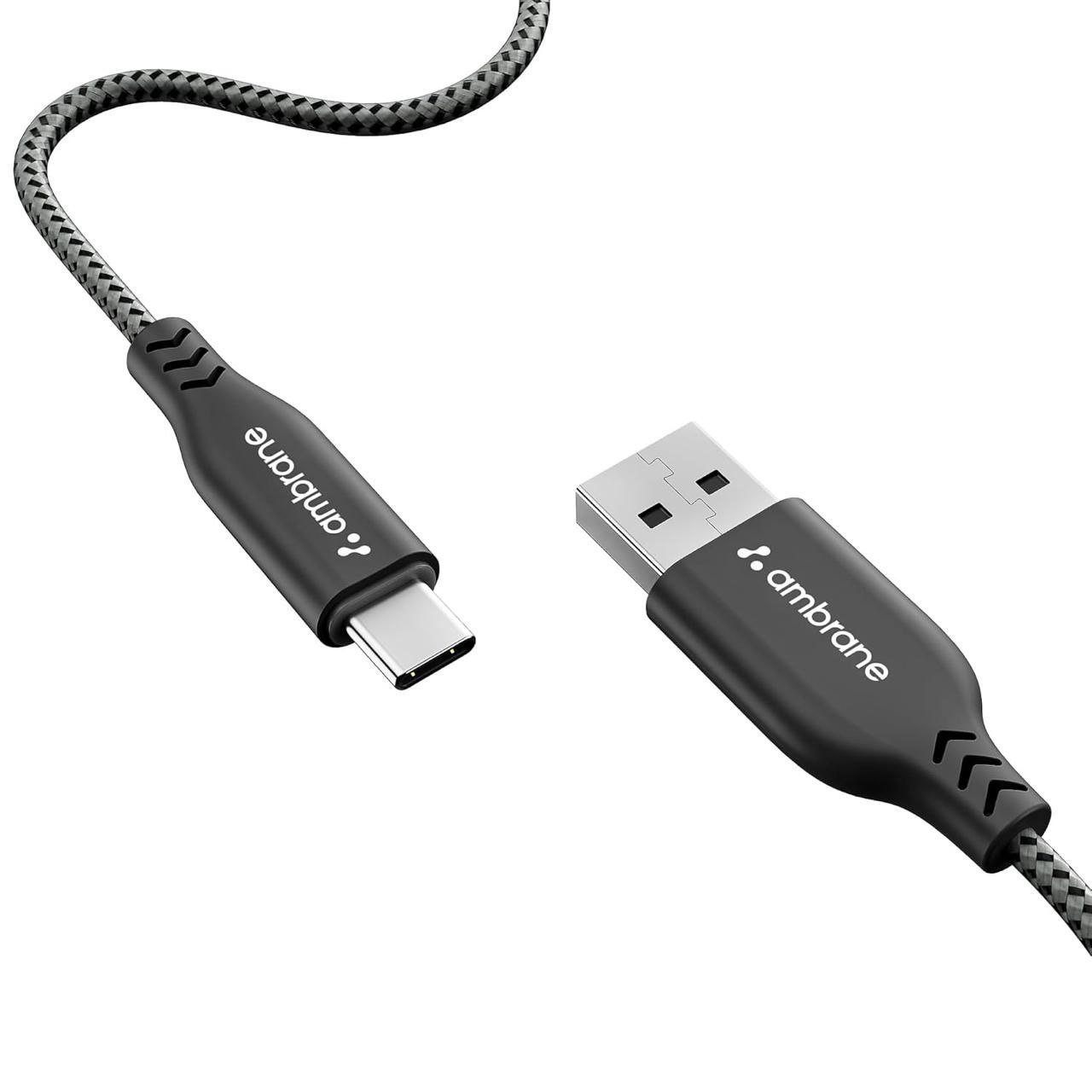 Ambrane Type C Cable 3a Fast Charging 1m Brai