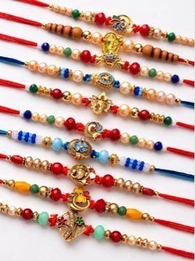 Anouk Set Of 10 Artificial Stones Beads Threa