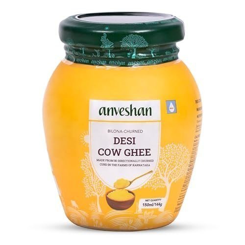 Anveshan A2 Desi Cow Ghee 150ml Traditionally Bilo