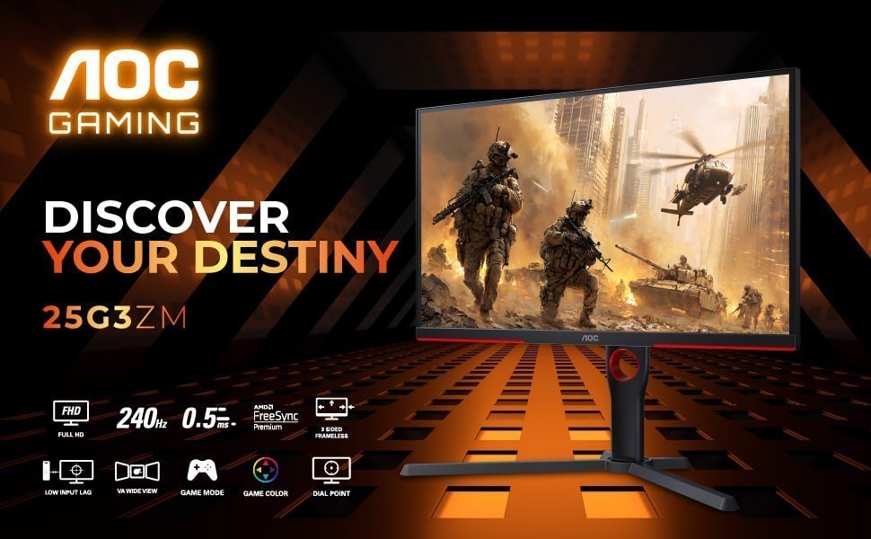 Aoc 25g3zm Bk 24 5 Fhd Gaming Monitor 9720