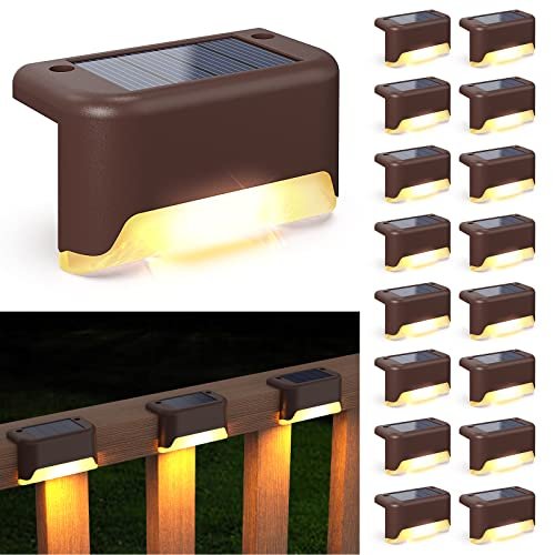 Aponuo Solar Deck Lights 16 Pcs Solar Step Li