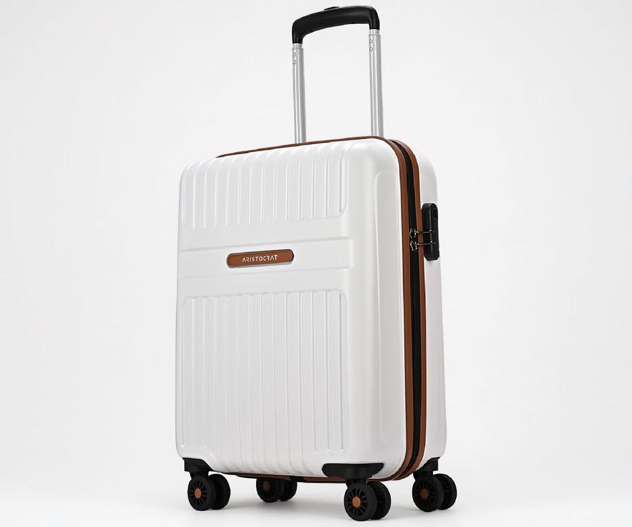 Aristocrat Atlas Cabin Polycarbonate Hard Case 8-wheel Trolley Bag White 1 