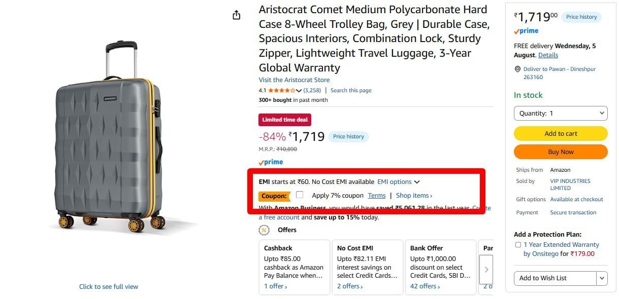 Aristocrat Comet Medium Luggage 121