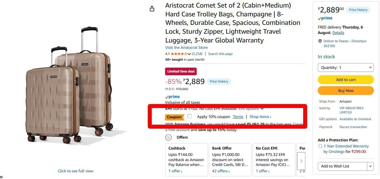 Aristocrat Comet Set Of 2 Luggage 2600 289