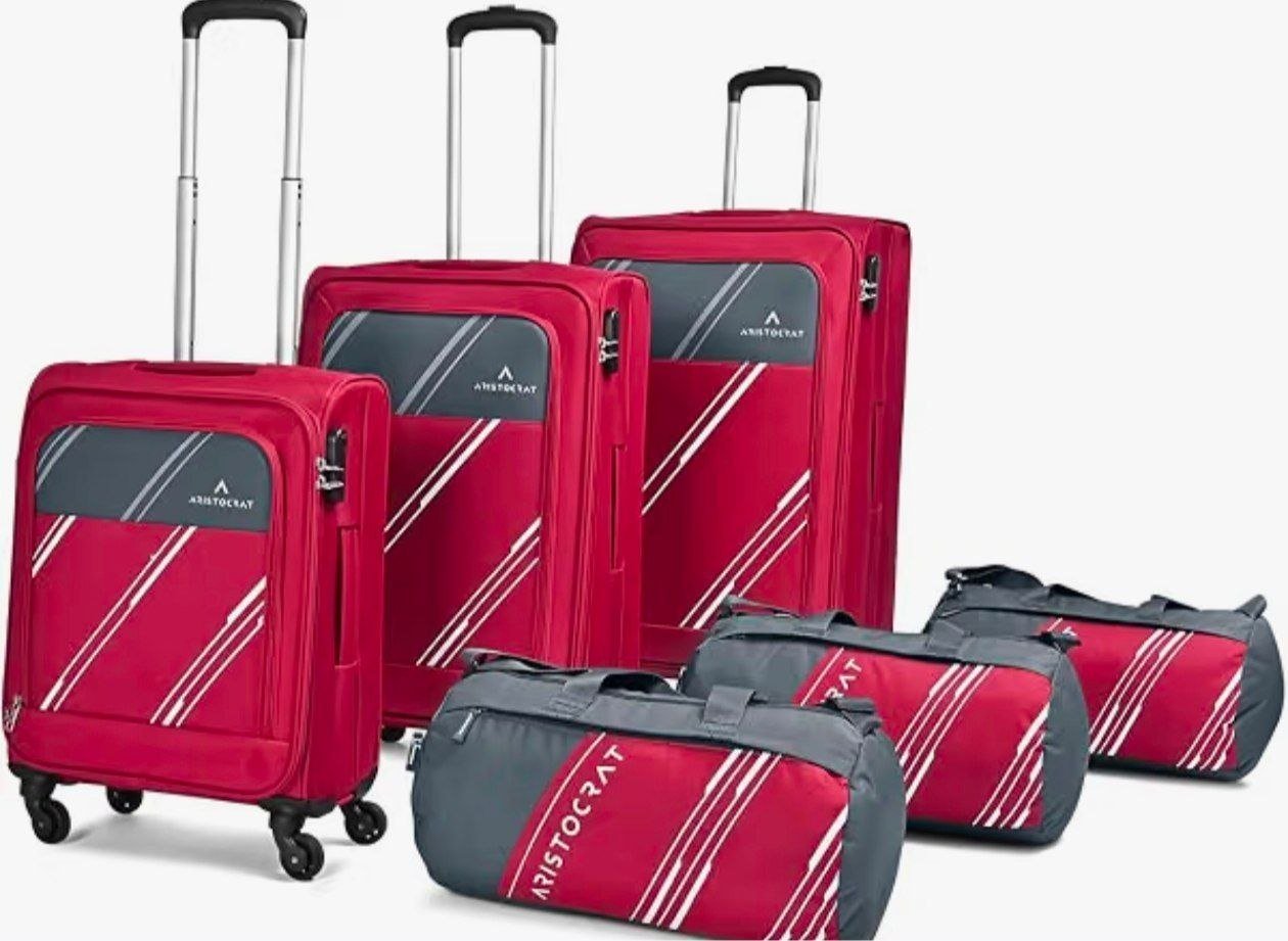 Aristocrat Set Of 6 Luggage (3 Trolley Bags 3