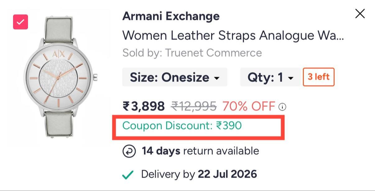 Armani Exchange Women Watch 3508 Getxtra10