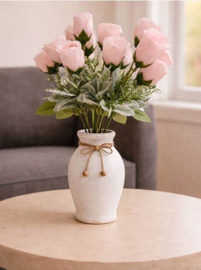 Art Street Pink Artificial Rose Flowers Bouqu