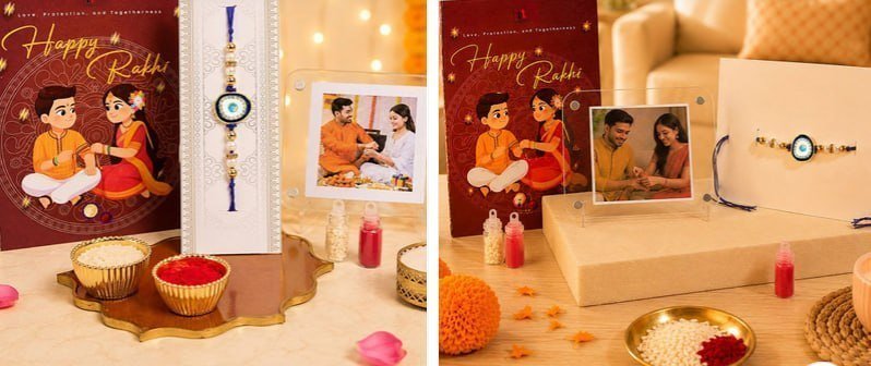 Art Street Rakhi With Photo Frame Greeting Card Ro