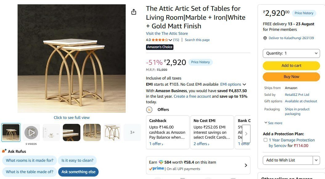 Artic Set Of Tables 2920 Regular 4500