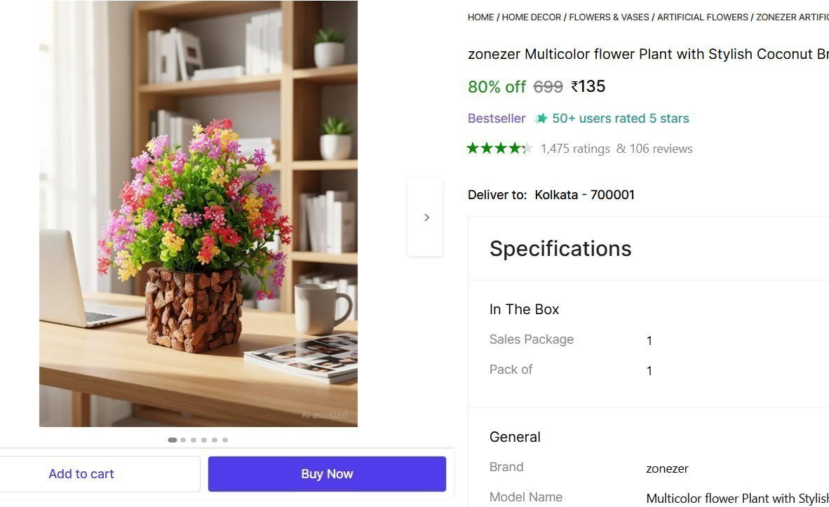 Artificial Flower With Pot 135