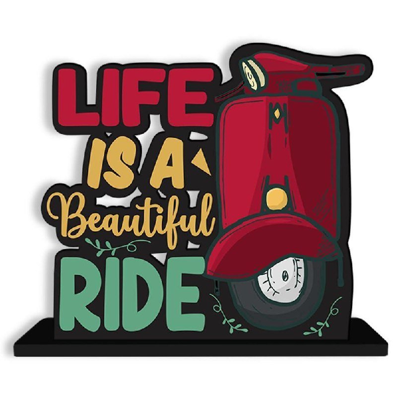 Artvibes Wooden Idols And Figurine Life Is A Beautiful Ride Quotes Table