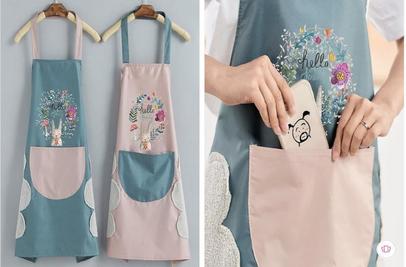 Ashmakam Pack Of 2 Printed Waterproof Aprons 