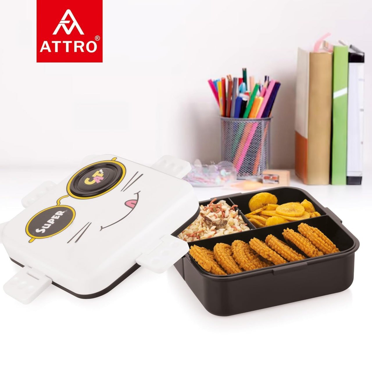 Attro Festive Super Cat Lunch Box 2 Layer 164