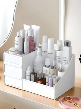 Aura White Plastic Makeup Organiser 240 Mrp 1