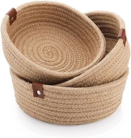 Auranest Woven Jute Nesting Baskets Set Of 3 