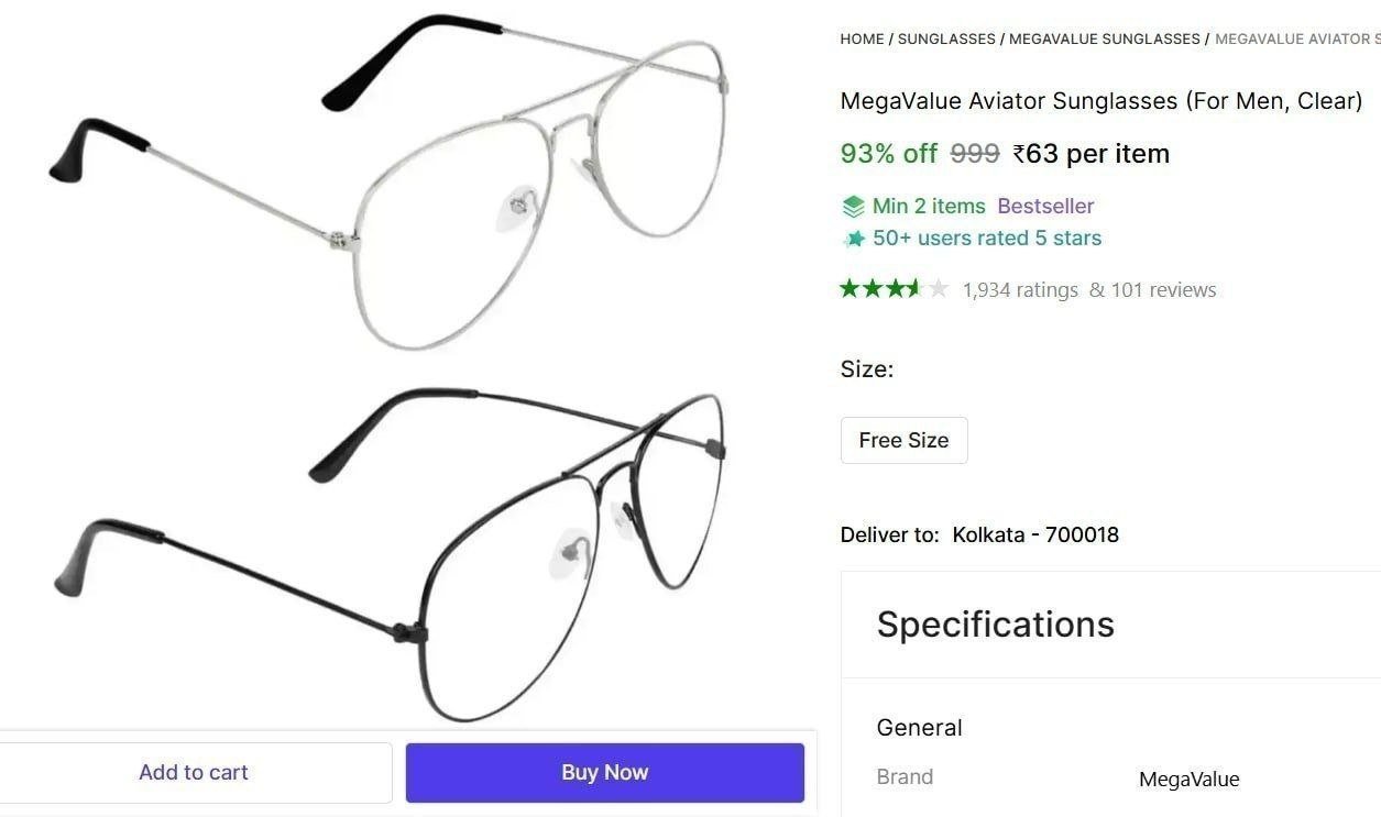Aviator Sunglasses 63