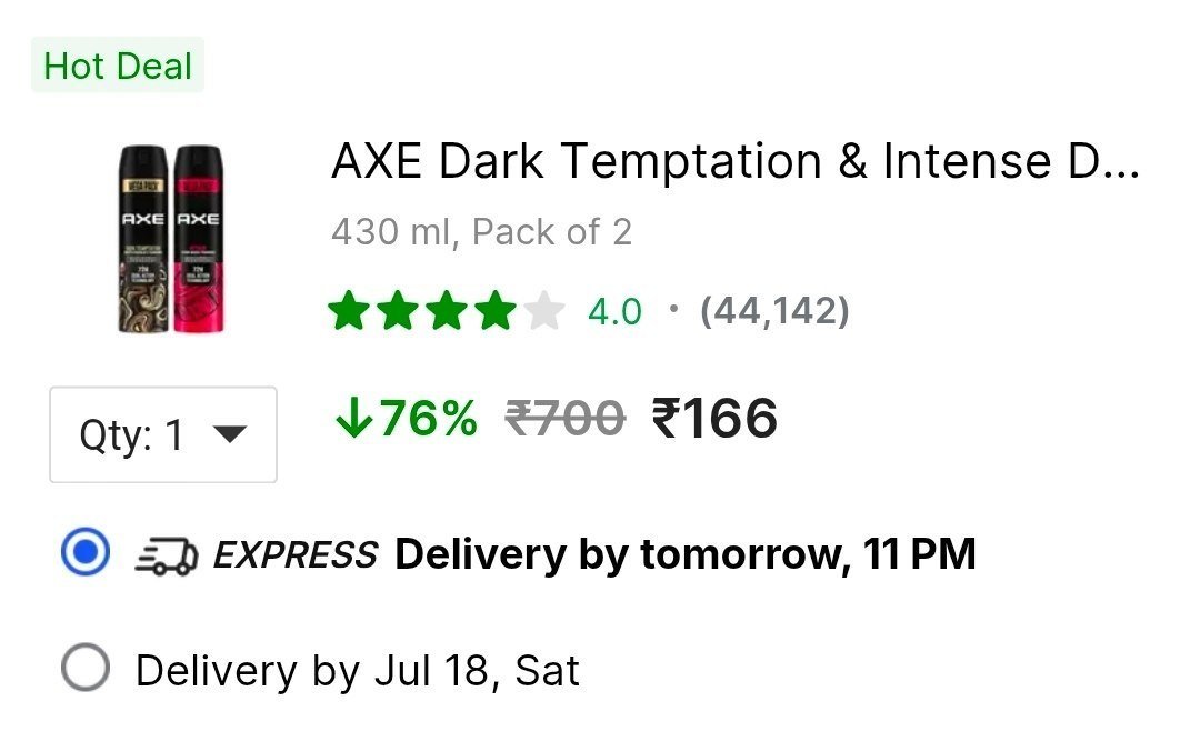 Axe Deo Pack Of 2 166