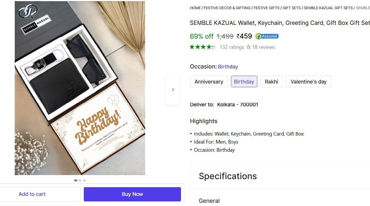 B Day Gift Box 459 Includes Wallet Keychain G