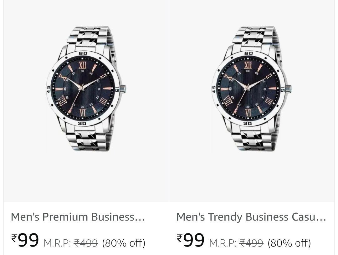 Back Analogue Watch 99 -