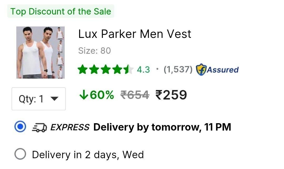 Back Lux Pack Of 5 Vest 259size - 80 85 90