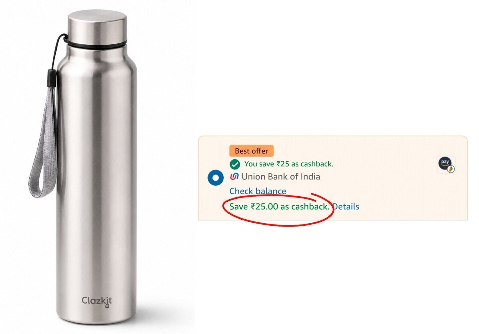Back Stainless Steel Water Bottle At 104colle