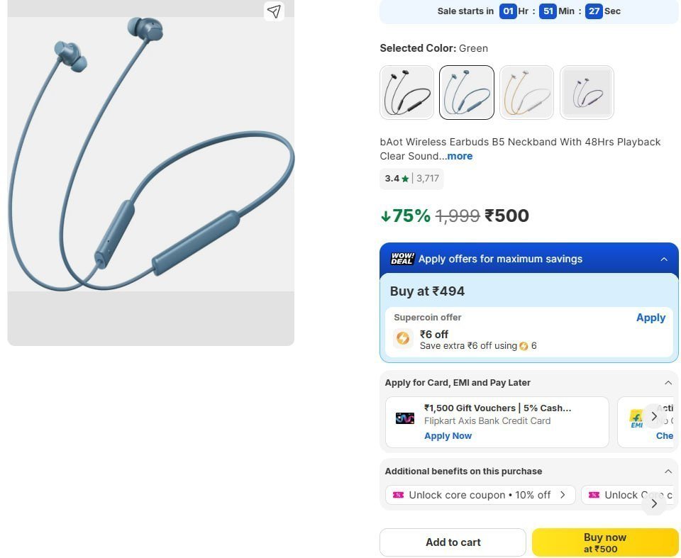 Baot Wireless Earbuds B5 Neckband 500