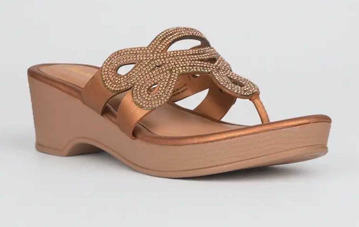 Bata Women Wedge Heel Thongs - Brown (3uk) At 649