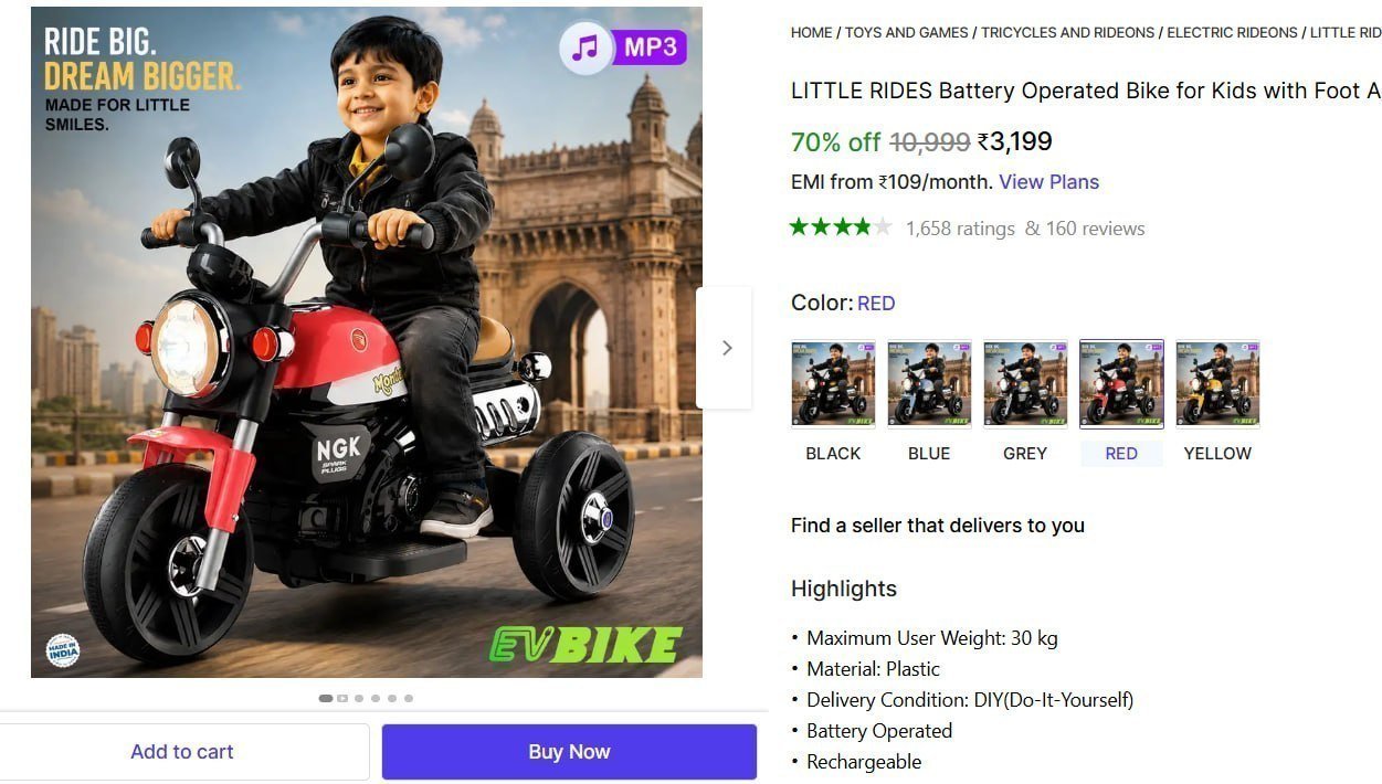 Battery Operated Bike For Kids 3199