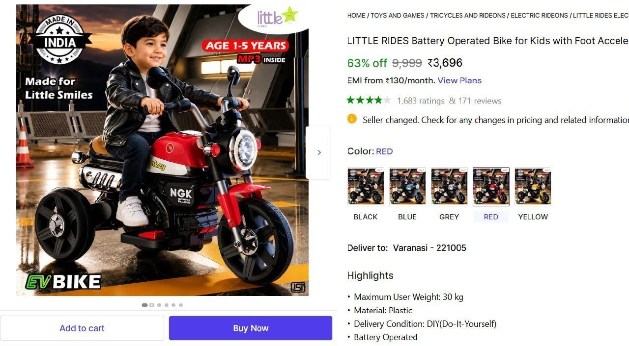Battery Operated Bike For Kids 3696