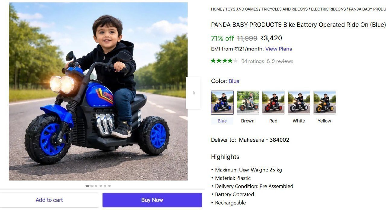 Battery Operated Ride On Bike 3420