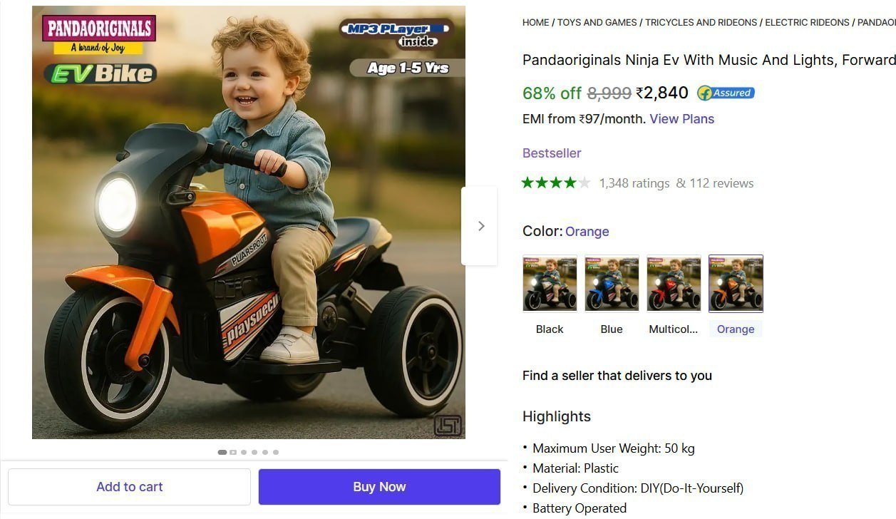 Battery Operated Ride On (black) 2840
