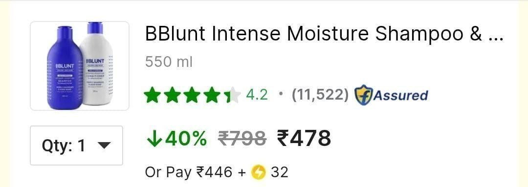 Bblunt Imtense Shampoo And Conditioner Combo 