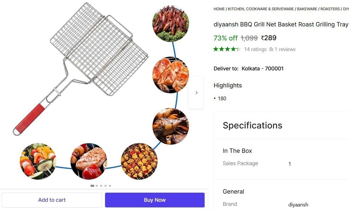 Bbq Grill Net Basket Roast Grilling Tray 289